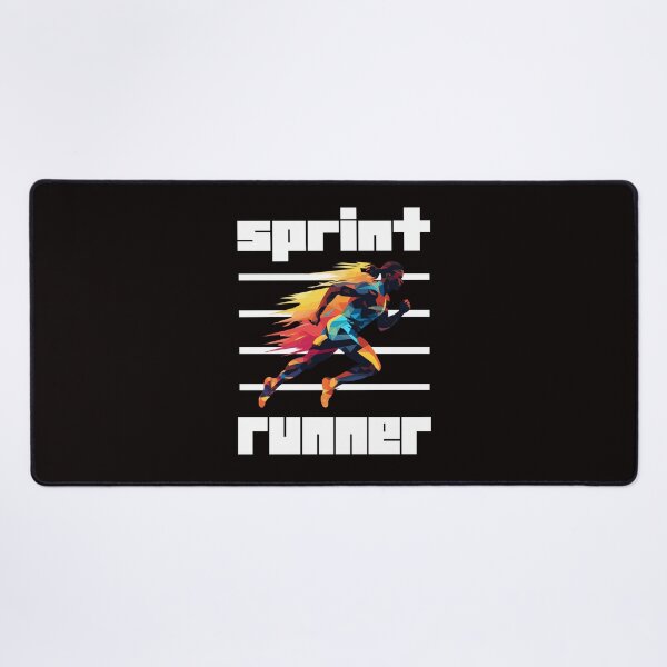 Item preview, Colorful Silhouette of an Athletic Sprint runner on fire, White lines designed and sold by Moe-Hagag.