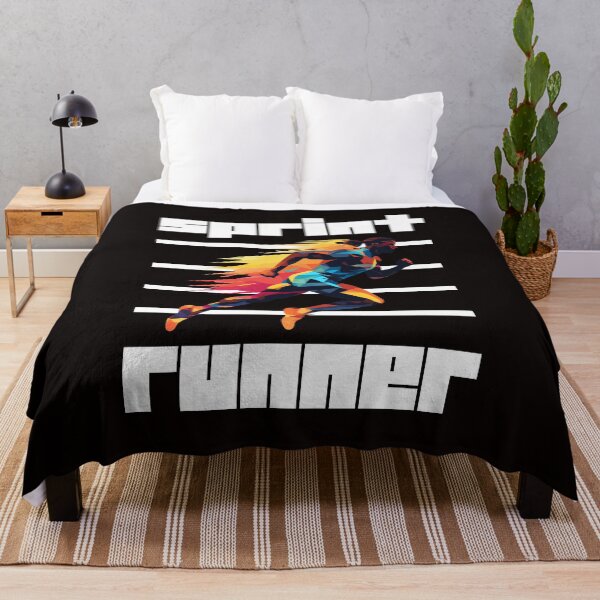 Item preview, Colorful Silhouette of an Athletic Sprint runner on fire, White lines designed and sold by Moe-Hagag.