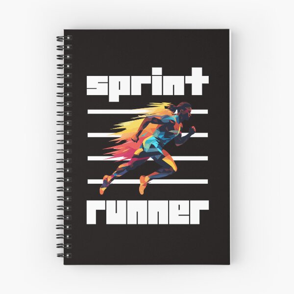 Item preview, Colorful Silhouette of an Athletic Sprint runner on fire, White lines designed and sold by Moe-Hagag.