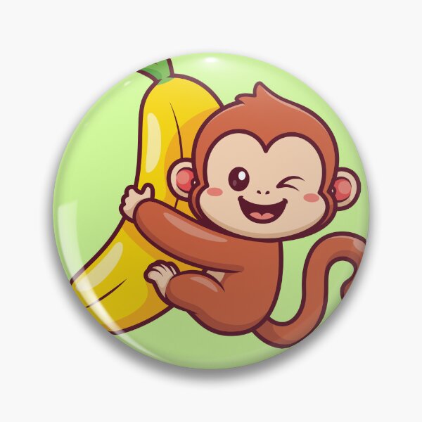 Item preview, Cute Monkey Hanging Banana Cartoon Vector Icon designed and sold by hjian8219.