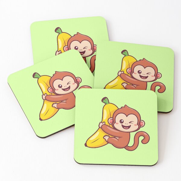 Item preview, Cute Monkey Hanging Banana Cartoon Vector Icon designed and sold by hjian8219.