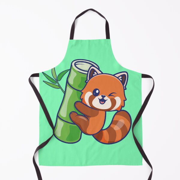 Item preview, Cute Red Panda Hanging from Bamboo Cartoon Vector Icon designed and sold by hjian8219.