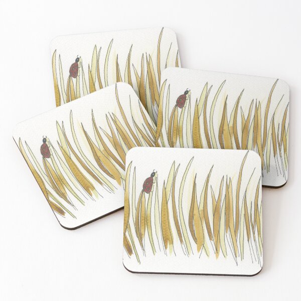 Item preview, Fall grasses blowing in the wind with a little ladybug climbing up to get a good view designed and sold by SunnyAunt.