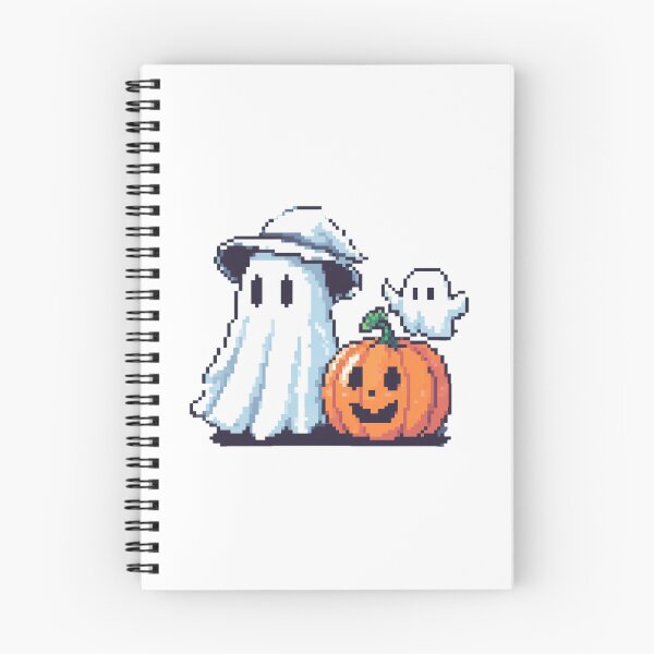 Item preview, A happy pumpkin, next to a ghost with a hat and a mini-ghost designed and sold by Buy  Daddy⭐.