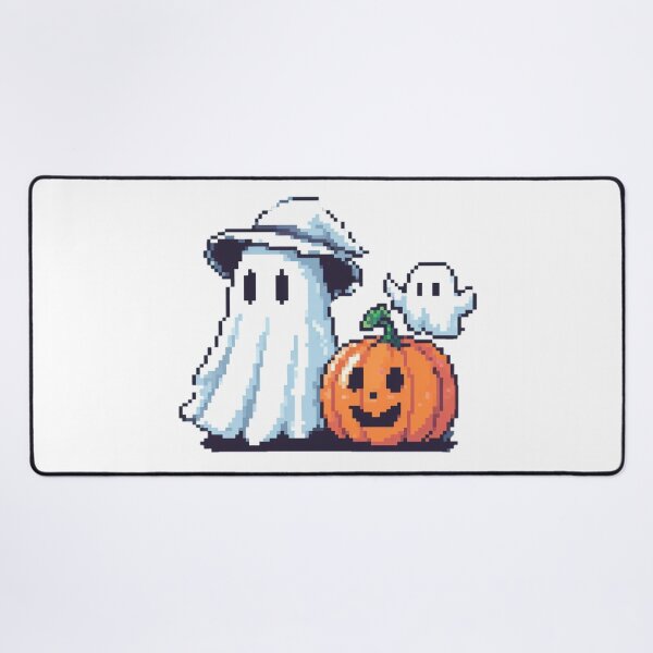 Item preview, A happy pumpkin, next to a ghost with a hat and a mini-ghost designed and sold by Buy  Daddy⭐.