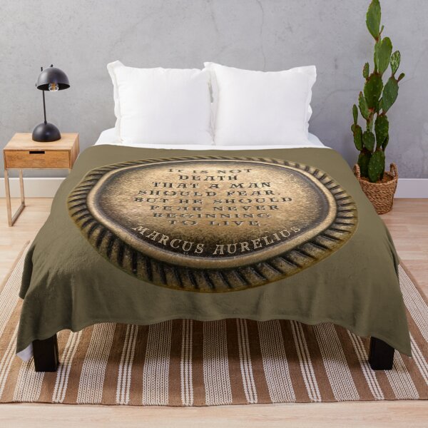 Item preview, Marcus Aurelius Quote " It is not death that a man should fear, but he should fear never beginning to live. " designed and sold by LaziniArts.