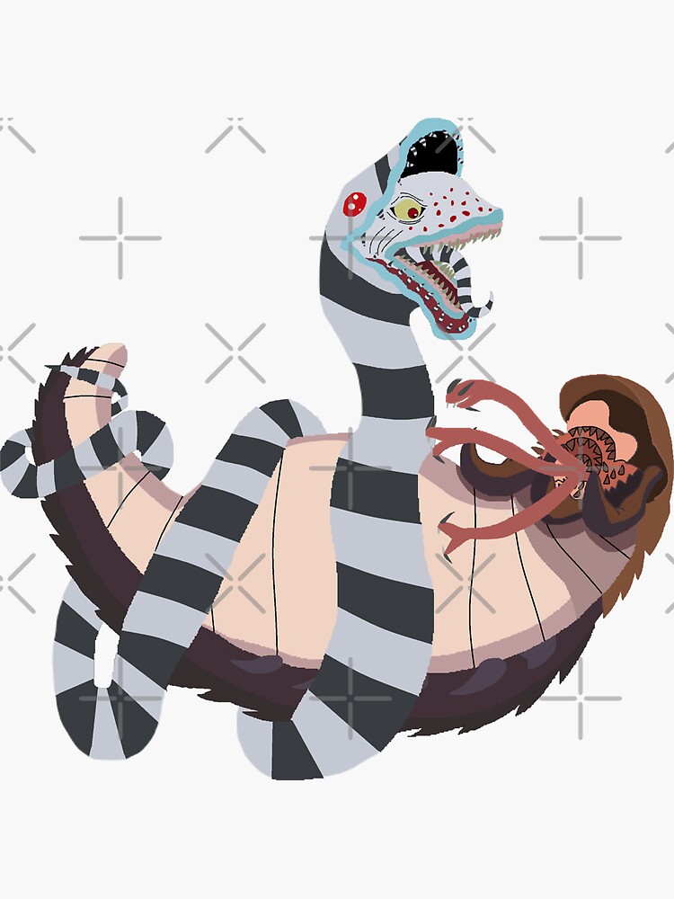 beetlejuice vs tremors (sandworm vs graboid) (worm vs worm) Sticker for  Sale by Soulfate