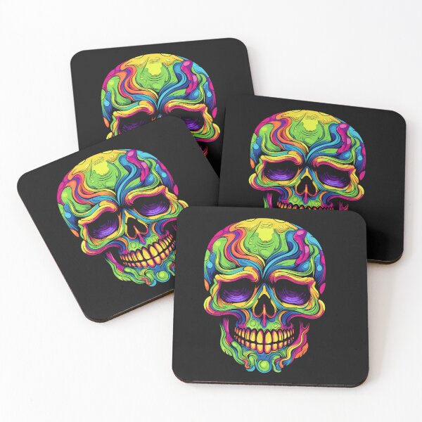 Item preview, Rivers of Paint on a Skull designed and sold by stainedglass101.