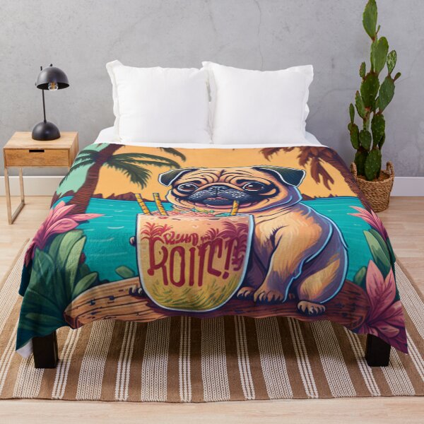 Item preview, Pug in a Tiki Bar LANDSCAPE MODE designed and sold by RedBluffTraders.