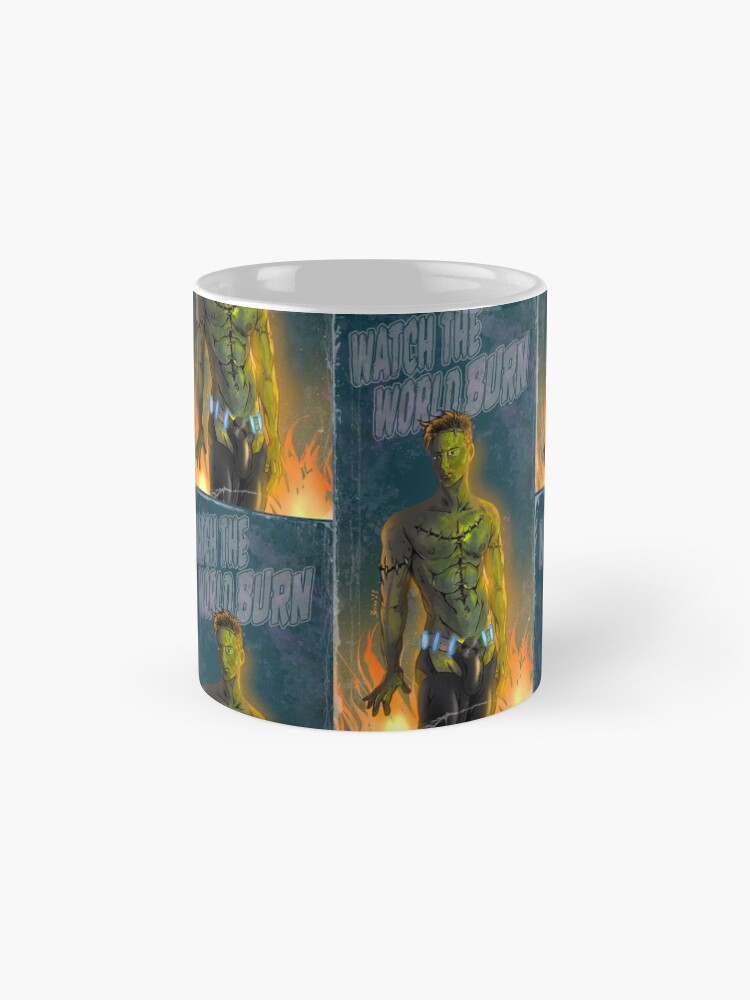 Thumbnail 4 of 6, Coffee Mug, Watch the World Burn - All Boy Monsters Frankenstein designed and sold by cerealcreatures.