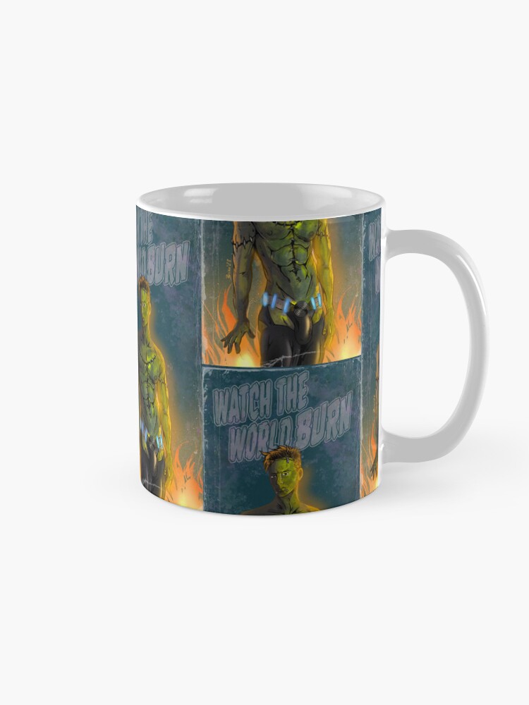 Thumbnail 5 of 6, Coffee Mug, Watch the World Burn - All Boy Monsters Frankenstein designed and sold by cerealcreatures.