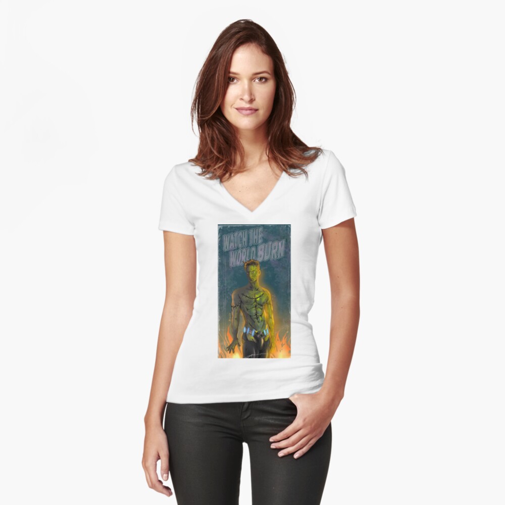 Item preview, Fitted V-Neck T-Shirt designed and sold by cerealcreatures.