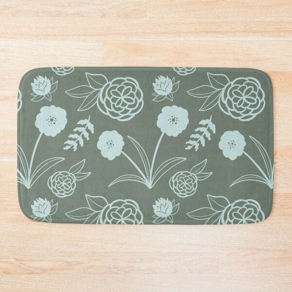 Item preview, Moss Green Floral Pattern designed and sold by makell-creates.