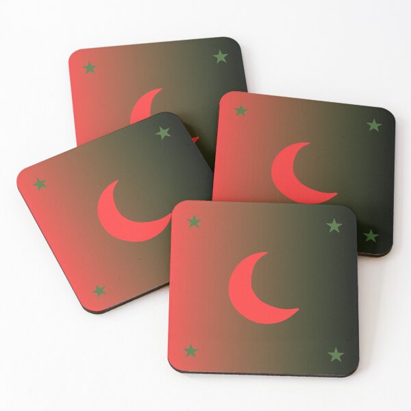 Item preview, Bright Red Moon and Green Stars in Red/Green Gradient Night Sky designed and sold by ShaunSandhu.