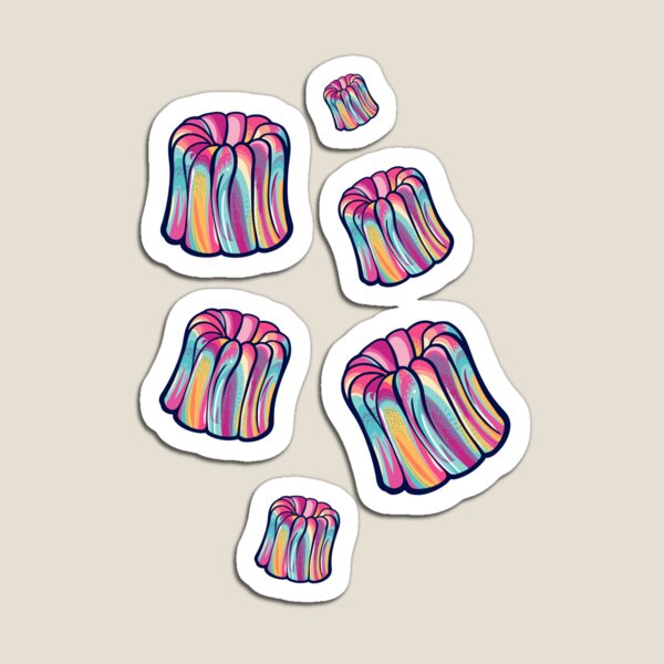 Item preview, canele Sticker, Caneles Sticker ,colorful cute snacks designed and sold by CuteCuteStick.