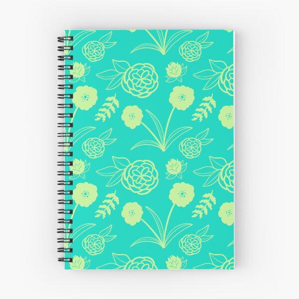 Item preview, Teal and Lime Floral Pattern designed and sold by makell-creates.