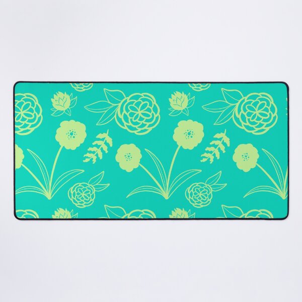 Aperçu de l'œuvre Motif floral bleu sarcelle et citron vert créée et vendue par makell-creates.