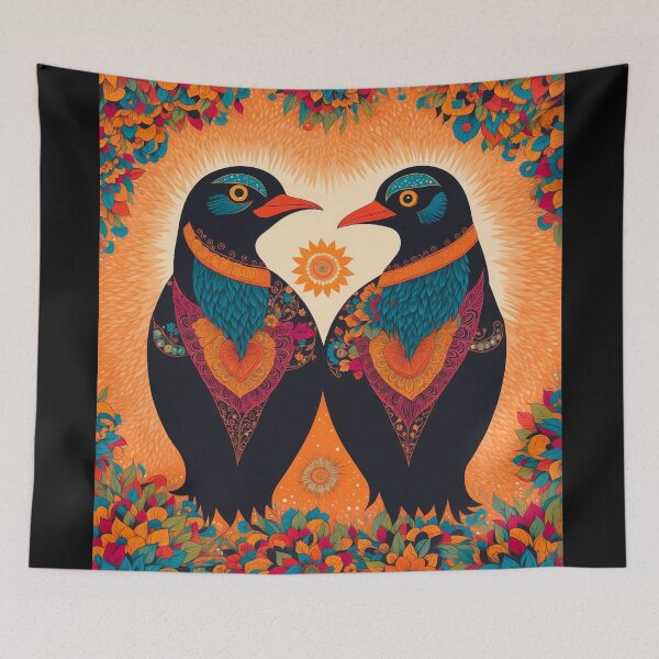 Item preview, Folk Art Pretty Birds designed and sold by Retro Salt.