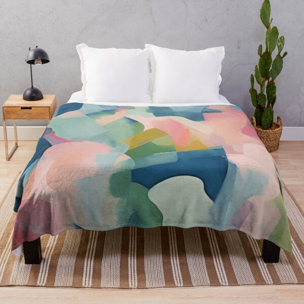 Artikelvorschau, Buntes abstraktes Gemälde rosa blaue Marine entworfen und verkauft von DreamyDaisy.