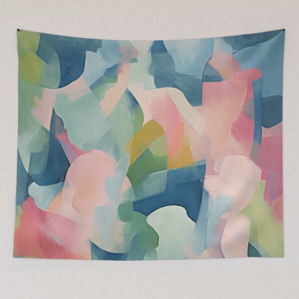 Item preview, Colorful Abstract Painting Pink Blue Navy designed and sold by DreamyDaisy.