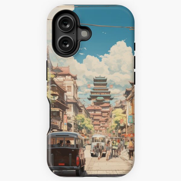 Aperçu de l'œuvre Paysages oniriques - Vue sur la ville style Studio Ghibli créée et vendue par Onigokko.