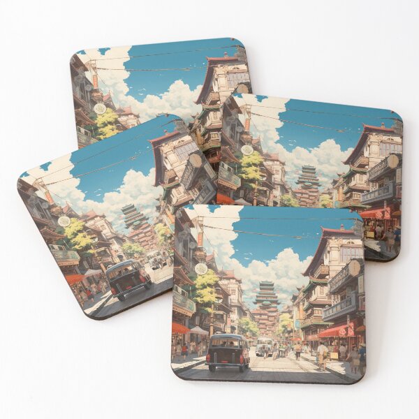 Item preview, Dreamlike landscapes - Ghibli Studio style city view designed and sold by Onigokko.
