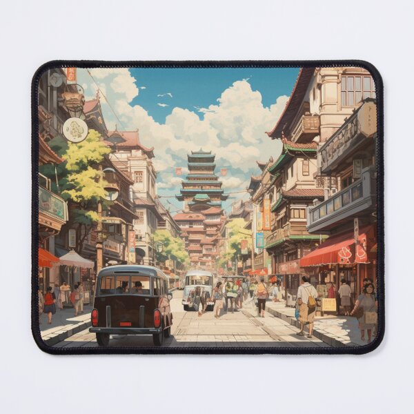 Item preview, Dreamlike landscapes - Ghibli Studio style city view designed and sold by Onigokko.