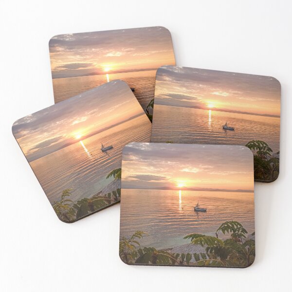 Item preview, Fishing Boat Dawn Sunrise Corfu Greece nickbrayimages designed and sold by nickbrayimages.