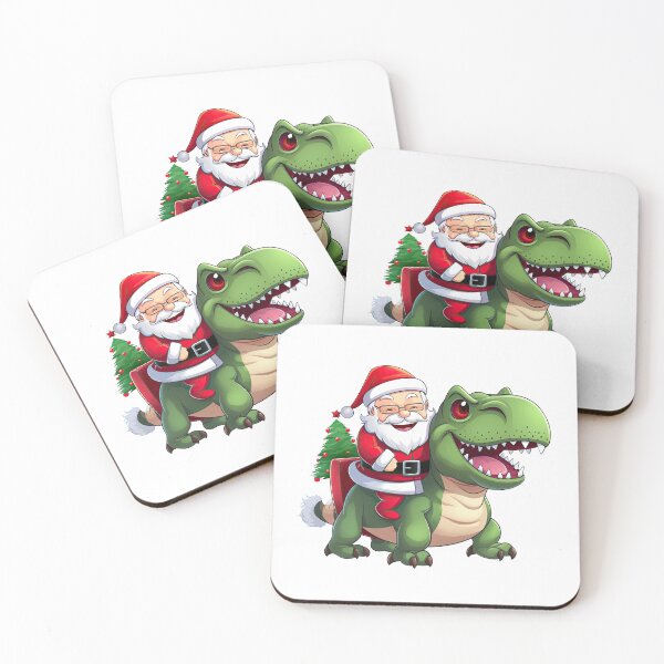Item preview, Cute Santa Riding T-Rex ready for Christmas  designed and sold by eyestetix.
