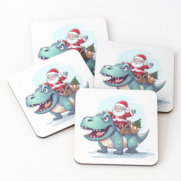 Item preview, Cute Santa Riding T-Rex ready for Christmas  2 designed and sold by eyestetix.