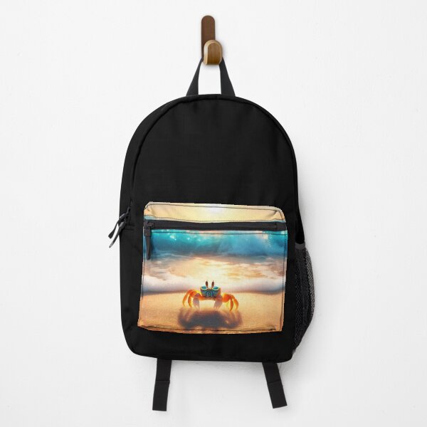 Item preview, A little crab came out of the blue ocean and walks on the golden beach.  designed and sold by ART-POD-PL.