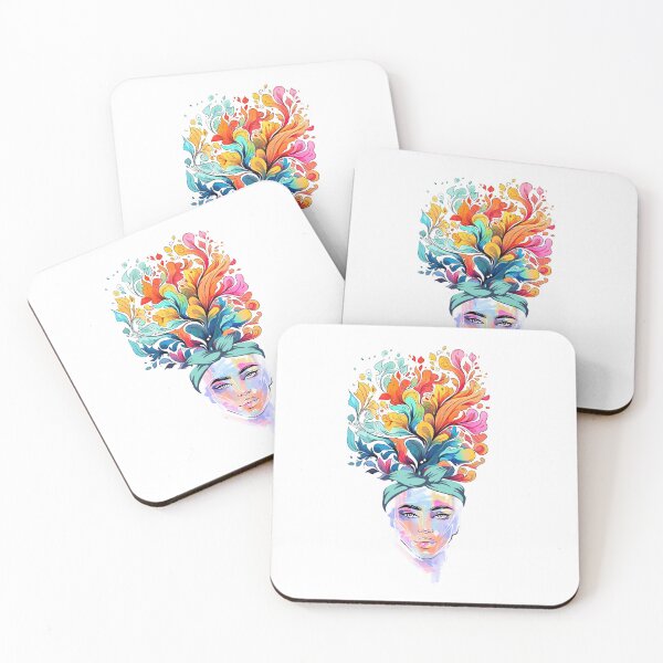 Item preview, Inner Worlds Revealed: Woman and Her Thoughts Watercolor Design designed and sold by mndesignworx.