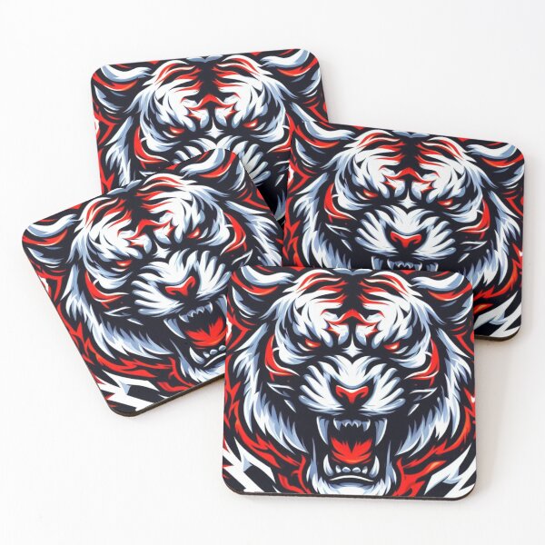 Item preview, Raging Tiger Red and White Flames Design designed and sold by Mark Cannon.