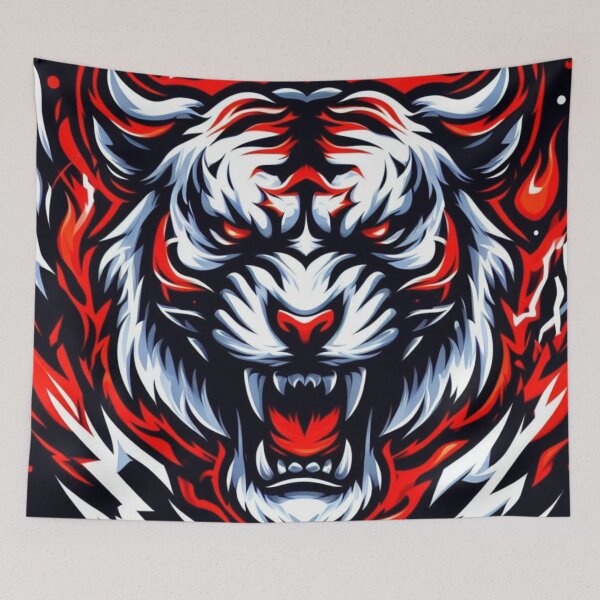 Item preview, Raging Tiger Red and White Flames Design designed and sold by Mark Cannon.
