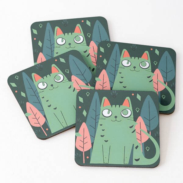 Item preview, Green cat in green screen designed and sold by SabyDigitalArt.