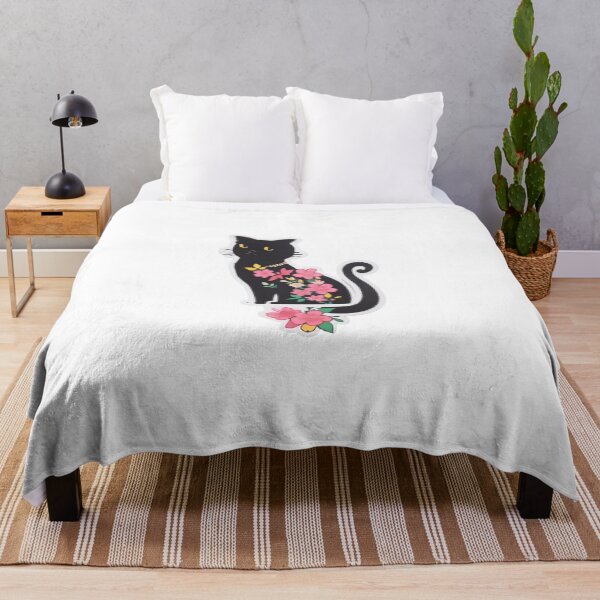 Item preview, Clipart of a cute floral black cat.  designed and sold by Vegasstickers.