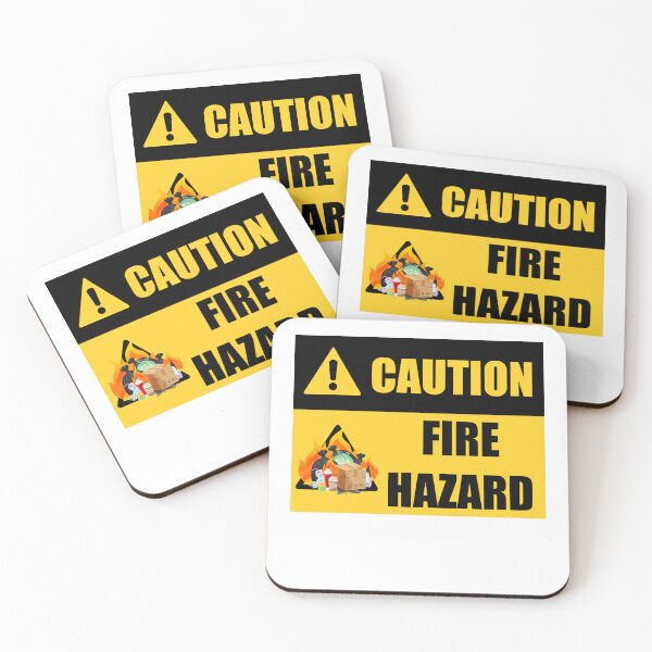 Item preview, cartonist version of caution fire hazard serious safety reminder for work/school or authorities designed and sold by sonizma.