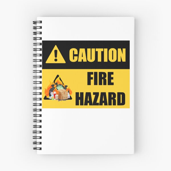 Item preview, cartonist version of caution fire hazard serious safety reminder for work/school or authorities designed and sold by sonizma.