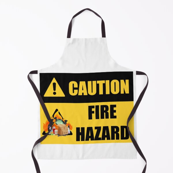 Item preview, cartonist version of caution fire hazard serious safety reminder for work/school or authorities designed and sold by sonizma.