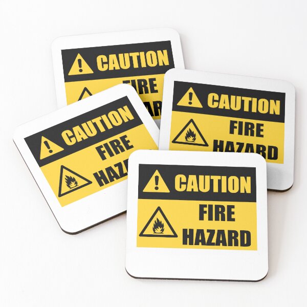 Item preview, caution fire hazard serious safety reminder for work/school or authorities designed and sold by sonizma.