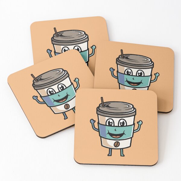 Item preview, Cute coffee smiling cartoon illustration designed and sold by cubbone.