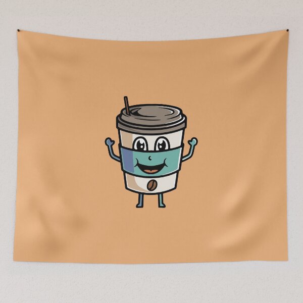 Item preview, Cute coffee smiling cartoon illustration designed and sold by cubbone.