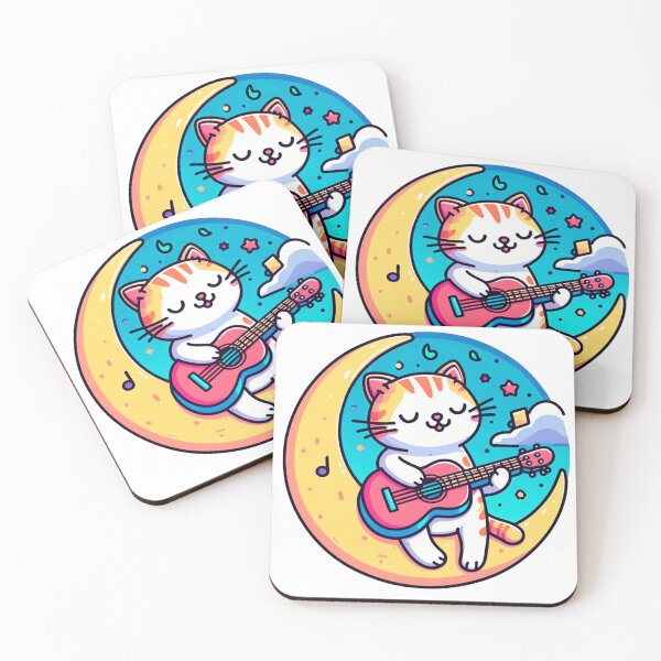 Item preview, Cat in love serenade on the moon designed and sold by AdrianaGuzmanL.