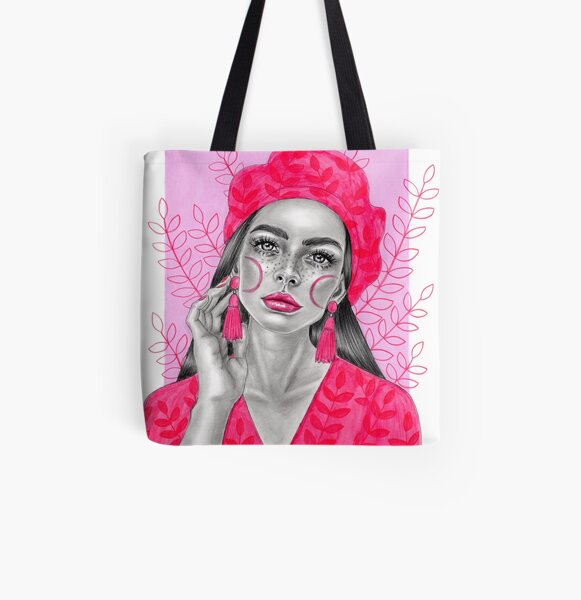 Pink lady All Over Print Tote Bag