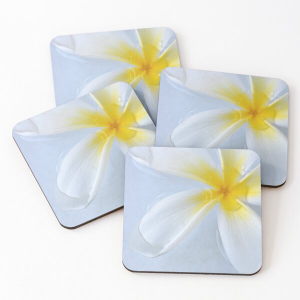 Item preview, White and Yellow Frangipani Flower floating in water designed and sold by IPPhotography.