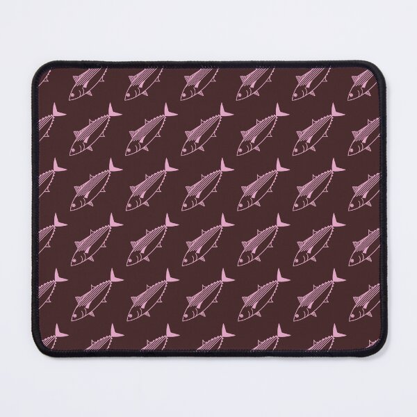 Item preview, Cute Bonito Fish in Pastel Pink on Maroon Brown designed and sold by fruttidimare.