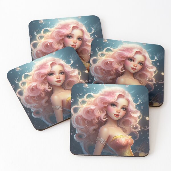 Item preview, A cartoon beautiful mermaid girl  designed and sold by aiphotosart.