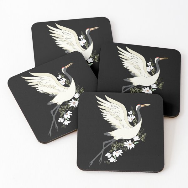 Item preview, crane bird in flight, white crane bird flying, crane bird portrait designed and sold by GreyStanzione1.