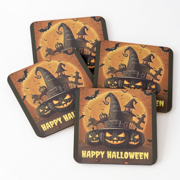 Item preview, Happy Halloween pumpkins with bats designed and sold by JackFreestone.