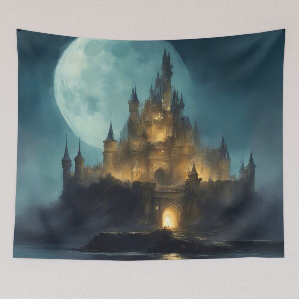 Item preview, Castle on the Moonlit Night designed and sold by cr6zym1nd.